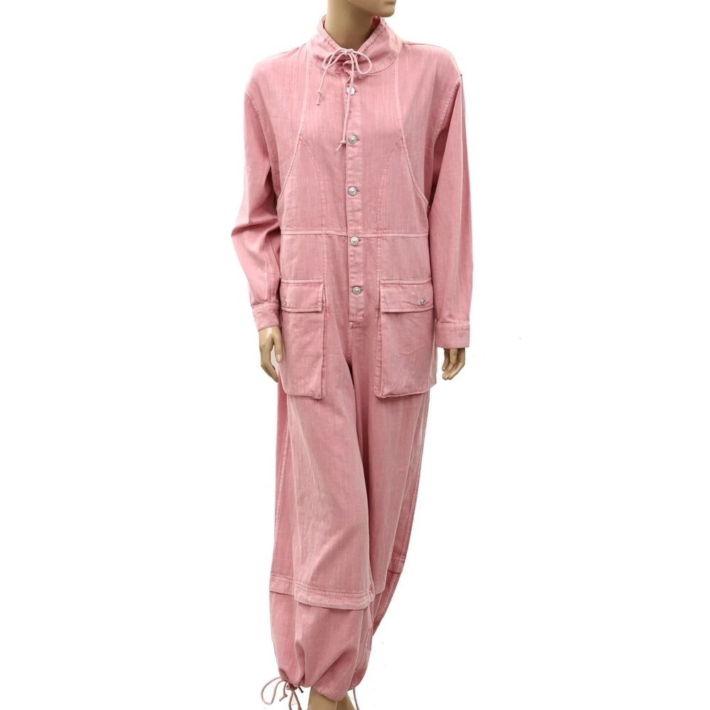 Free People We The Free High-Line One-Piece Jumpsuit Twill Dress Solid M 288744